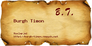 Burgh Timon névjegykártya